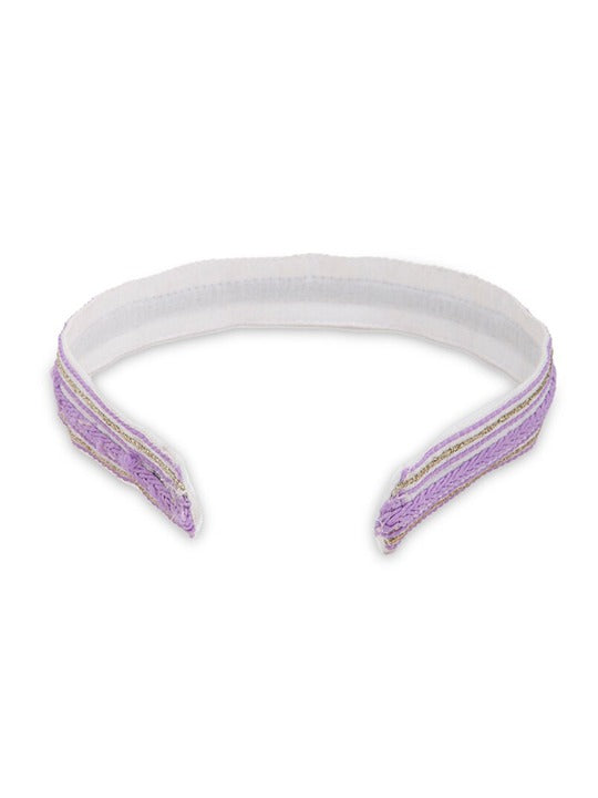 Girls Purple White Embellished Hairband