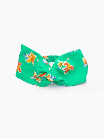 Women's Green Orange Floral Printed Hairband