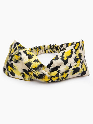 Women's Yellow Brown Animal Print Hairband