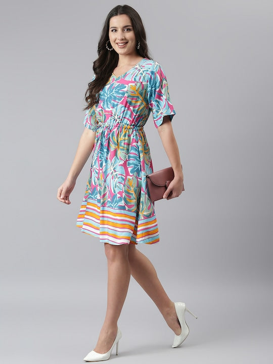 Tropical Print Cotton Dress