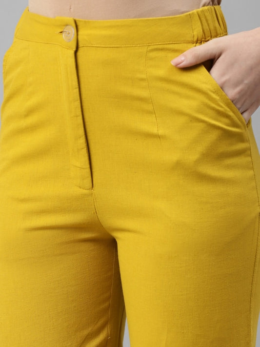 Solid Mustard Pants With Pockets