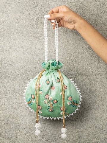 Limelight Green Potli Bag