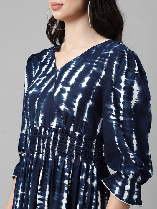 Tie-Dye Smocked Tiered Maxi Dress