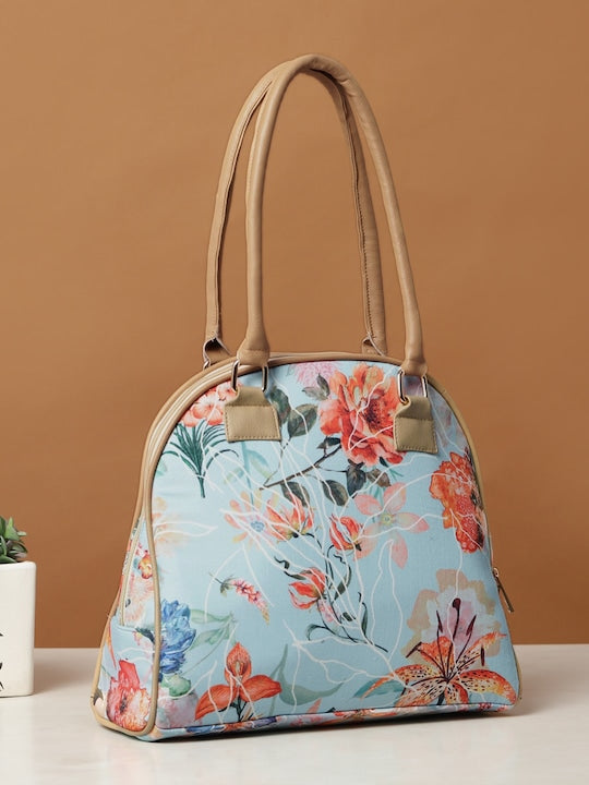 Floral Blue Statement Handbag