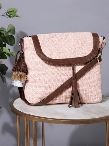 Light Pink Structured Sling Bag