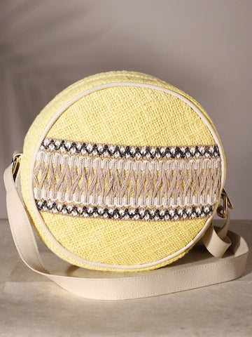 Lime Yellow Laced Boho Canteen Bag