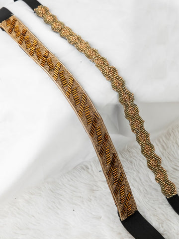 Women's Set Of 2 Gold-Toned Embellished Belt