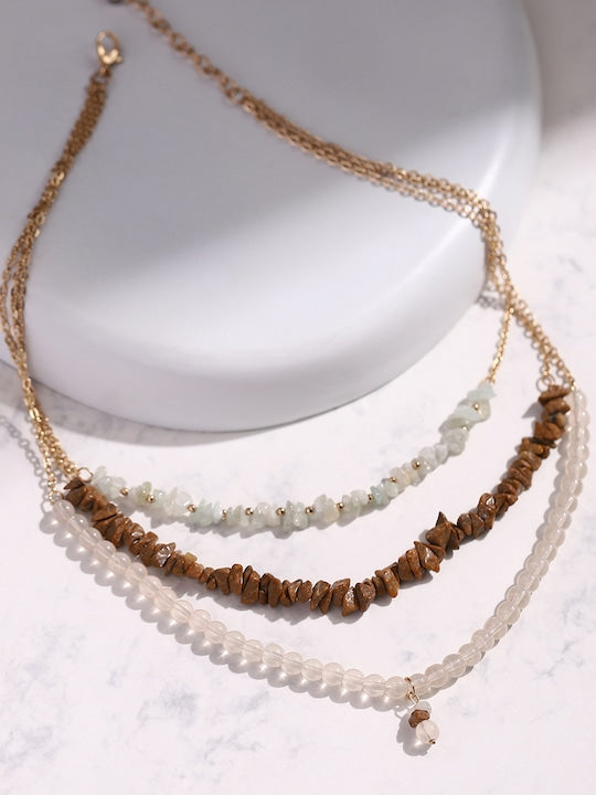 White Gold-Plated Layered Necklace
